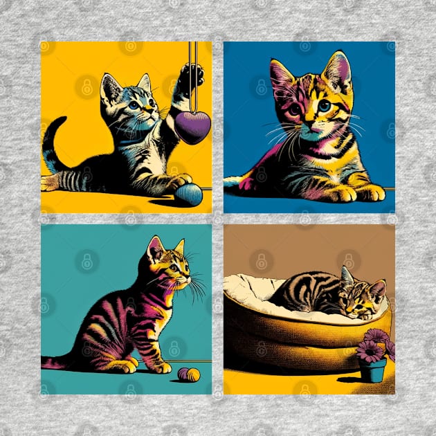 Tabby Pop Art - Cute Kitties by PawPopArt